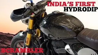 India's First Triumph Scrambler hydrodip