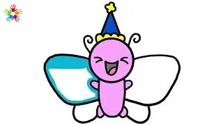 How to draw a butterfly. Butterfly for kids and toddlers..