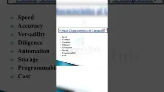 main characteristics of computer