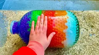 Breaking glass bottles 🙀🔥A Crushing Crunchy & Soft Things !🚧⚠️ 