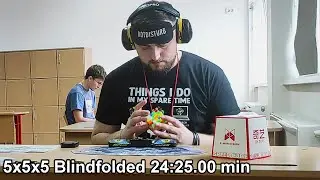 24:25.00 min - 5x5x5 Blindfolded Single Official Solve - Bucharest Cubing February A 2024