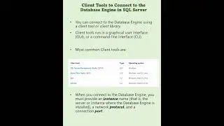 Client Tools to Connect to the Database Engine in SQL Server #Short