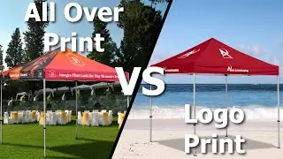 10x10 Tent Printing Options: Logo Print VS All Over Print - (Vispronet)
