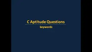 C Aptitude Questions || Series 2
