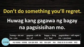 COMMONLY USED FILIPINO PHRASES! #29 (English-Tagalog)