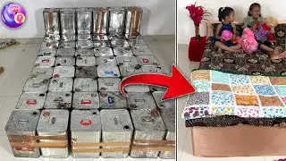 How to make a bed making at home - old wase tin box reused