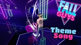 Fall Guys Theme Song - Beat Saber Mixed Reality