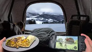 -4C Winter Truck Camping | Burritos & Gaming