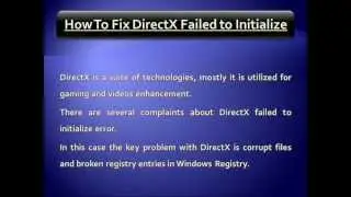Fix DirectX Failed to Initialize