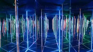 Glowing mirror maze