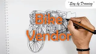Drawing Bike Vendor - Amazing One Line Drawing