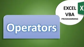 Operators in Excel VBA Programming  in Excel in Urdu | VBA Excel 06/16
