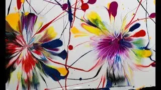 Como hacer un cuadro abstracto usando un globos #artefluido #pouring #pinturaabstracta