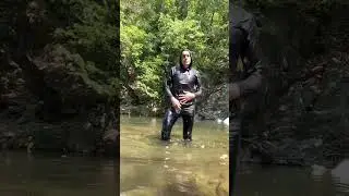Wetlook black super skinnies and hoodie