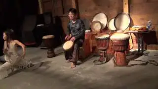 【Djembe】 Hirokazu & Dancer  Yori Amara