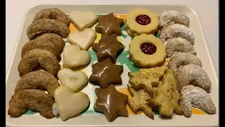 Weihnachtsplätzchen: Zimtsterne, Schoko- und Vanillekipferl, Plätzchen aus Mürbeteig