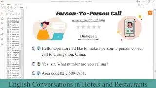 English Conversation | Person to Person call