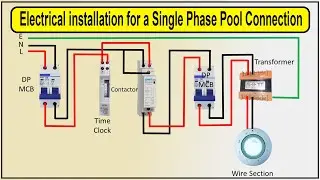 How To Make Electrical installation for a Single Phase Pool Connection | Light Wiring