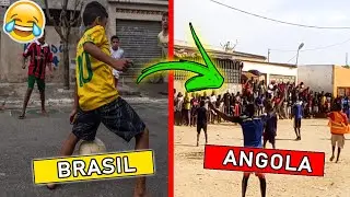 FUTEBOL DE RUA de ANGOLA vs BRASIL | Quem humilha mais?