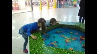 Бассейн с разными видами орбизов. Соня ищет игрушки в орбис. Морские животные