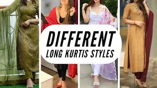 2022trending kurti styles/different long Kurtis design/various Kurtis ideas/elivastyle