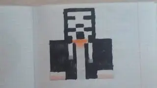 как нарисовать читера из Minecraft по клеточкам