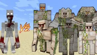 SCP 096 Foundation V3 VS All Iron Golems / Minecraft Mob Battle