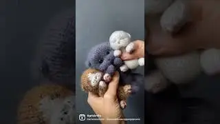 Вязаные спицами котята (авторы МК серый котенок - Клэр Гарланд и спящие котята - Мария Никулина)