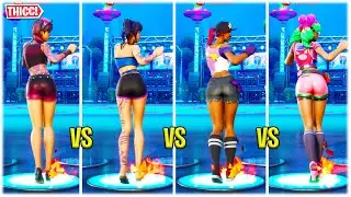FORTNITE *THICC* FREEWHEELIN BUILT-IN DANCE EMOTE SHOWCASED WITH HOT FEMALE SKINS 😍❤️