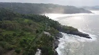 Drone Ombak Pantai Karapyak Pangandaran Footage