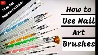 How to USE NAIL ART BRUSHES || REVIEW of 20pcs nail art brush set || Beginners guide