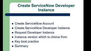 ServiceNow Developer Instance