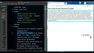 FirstLine example of Pseudo Element | @CodingTutorialsAreGo