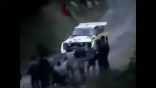 Hannu Mikkola and his co-driver Arne Hertz at the 1986 Monte-Carlo Rally (Audi Quattro Sport E2)