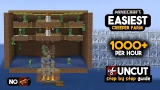 [UNCUT TUTORIAL] EASIEST Creeper Farm in Minecraft - 1000+ Gunpowder (Survival  Friendly/ NO CATS)
