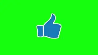 Animation d'un pouce bleu sur un fond vert.