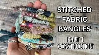 Hand stitch beaded fabric bangles with me + up-cycle yummy scraps of linen, ribbons & thread 💕