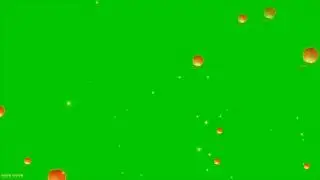 Sky Lantern green screen animation effect