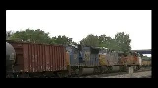 BNSF 4855, KCS 4602, CSX 4828 W, E. Oregon, Ill 5.22.13