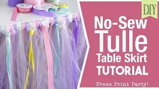 NO SEW Tulle Table Skirt Tutorial (Unicorn Party Decor) - DIY Video