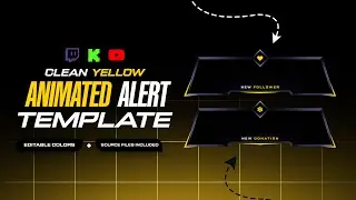 Animated Yellow Stream Alerts // Clean Twitch Alerts Template // Twitch Alerts