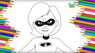 Как нарисовать ЭЛАСТИКУ из мультика Суперсемейка | Рисуем и Учим Цвета | Coloring Kids