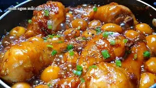 Cách làm đùi gà rim trứng cút ngon tại nhà | món ngon mỗi ngày htp