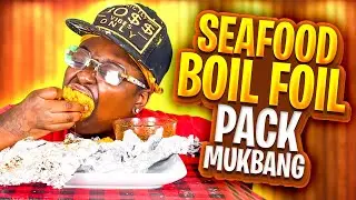 SEAFOOD BOIL FOIL PACKET OVEN SHRIMP BOIL FOIL PACKET SEAFOOD BUTTET SAUCE BUSSIN BUSSIN MUKBANG 😋🤤