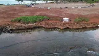 Kaiaka Bay Beach Park | Sunset drone view