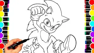 Sonic Coloring Pages NEW Sonic Team NEW Sonic in the movie 3 Tails, Knuckles, Amy Rose  COLORING 36