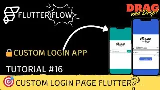 🔒flutter flow custom login | flutter flow login page | login flutter flow api 