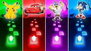 Pickachu, mcqueen lihting, spongebob movie, sonic x, Tiles Hop EDM Rush