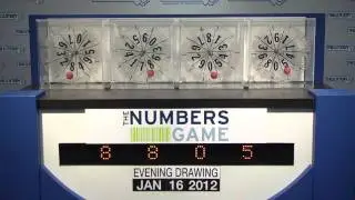 Evening Numbers Game Drawing: Monday, January 16, 2012