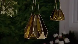 Golden Glass Hanging Solar Light